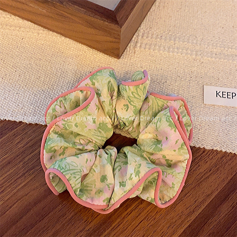 Wholesale of Colored Bear Floral Fabrics Hair Scrunchies